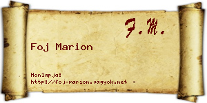 Foj Marion névjegykártya